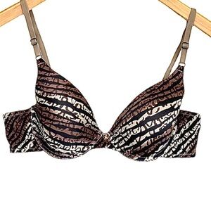 Maidenform padded Underwire Bra 38B Animal Print Black Brown Taupe